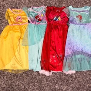 Gently Used Set of 4 Disney Nightgowns - Girls size 4T